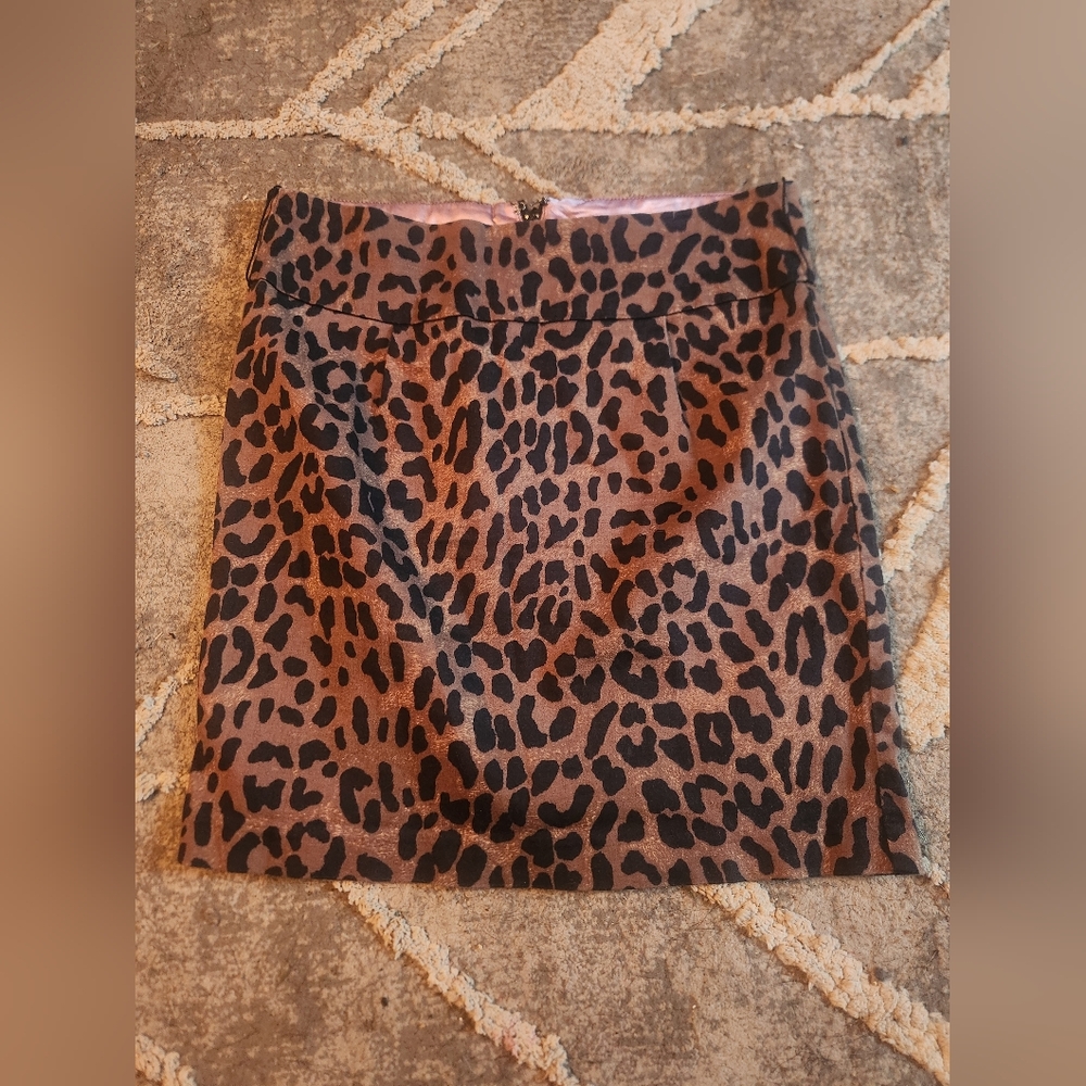Stoosh Leopard Print Brown Skirt